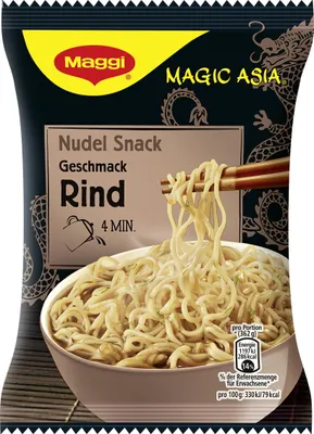 Produktbild von Maggi Magic Asia Nudel Snack mit Rind Geschmack Instant Nudeln 62g
