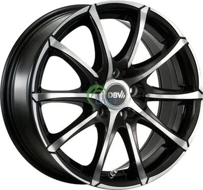 Produktbild von 15 Zoll Alufelge DBV TROPEZ 6,5x15 5/114,3 ET40 schwarz glänzend, front poliert Felge