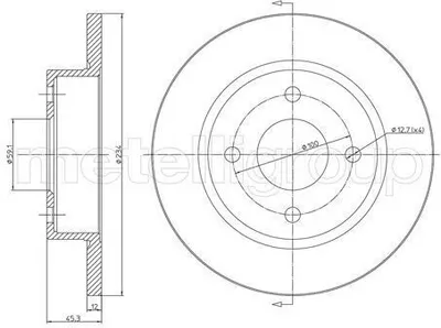 Produktbild von 2x METELLI Bremsscheibe 23-0348 für NISSAN MICRA II (K11) 45 3mm 234 0mm