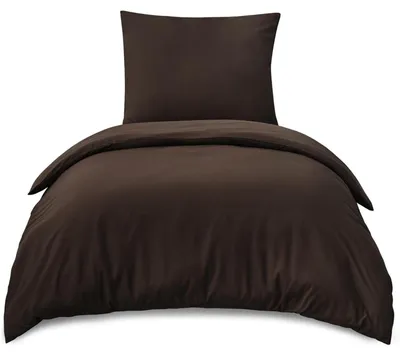 Obrázek produktu pro Sada povlečení 155x220 cm, hnědá, 2 díly, mikrovlákno, se zapínáním na zip