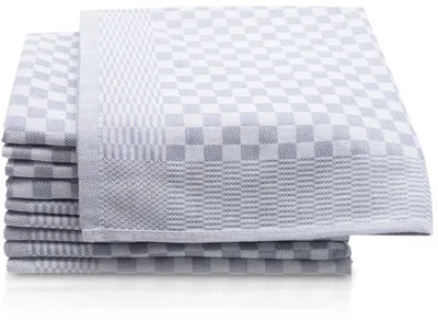 Produktbild von 10er Set Geschirrtücher, 100% Baumwolle, 46x70 cm, saugstark, grau kariert, KI-generiertes Bild