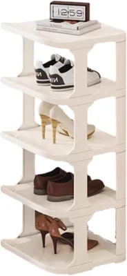Produktbild von Schuhregal 5 Ebenen weiß, stapelbar, für Flur