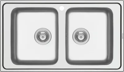 Produktbild von Küchenspüle 86x50cm Einbauspüle Alea Edelstahl Doppelspüle 1 Hahnloch