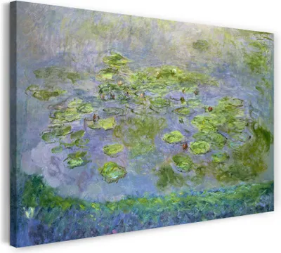 Produktbild von Leinwandbild (120x80cm): Claude Monet - Seerosen, echter Holz-Keilrahmen inkl. Aufhänger, handgefertigt in Deutschland
