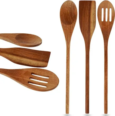 Immagine prodotto di 3x Spatole da cucina Cucchiai di legno Set di utensili da cucina Utensili