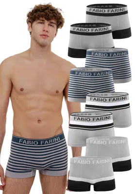 Produktbild von Fabio Farini - 8 Stück Herren Unterhosen - Männer Retroshorts aus weicher Microfaser im sportlichen Look mit Logoschriftzug
