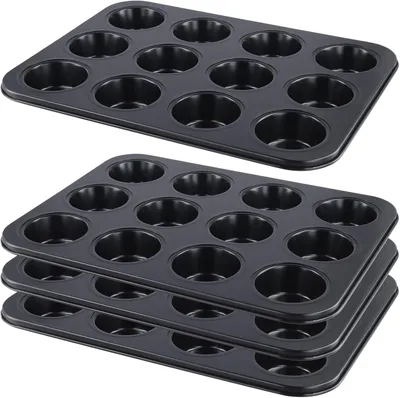 Imagen del producto de Molde para muffins, 35,2 x 26,5 cm, para 12 unidades, ideal para hornear muffins y cupcakes