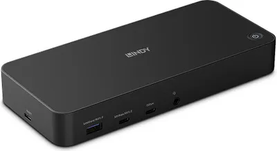 Produktbild von Lindy 43366 laptop-dockingstation & portreplikator Andocken USB 3.2 Gen 2 (3.1 Gen 2) Type-C Schwarz