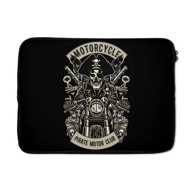 Produktbild von MuchoWow® Laptop Hülle 14 ZollMotor - Pirat - Skelett - Vintage Laptoptasche - Laptoptasche - Stoßsicher - Schutzhaube