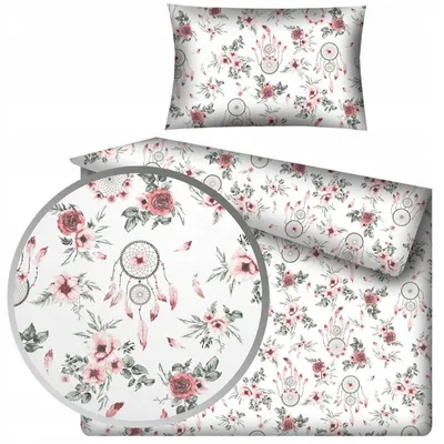 Produktbild von Designpremium Bettwäsche Set Rosa Blumen 90x120 cm