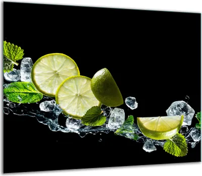 Produktbild von Herdabdeckplatten Glaskeramikkochfeld-Abdeckung Spritzschutz Glas 60x52cm Schwarz Obst