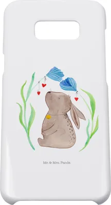 Produktbild von Mr. & Mrs. Panda Samsung Galaxy S8 plus Handyhülle  Hase Blume - Weiß - Geschenk, Cover, Hoffnung, Geburtstag, Handy, Kaninchen, Case, Schwangerschaft, Hülle, Geburt