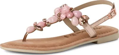 Produktbild von Tamaris Damen Sandale Leder Zehentrenner Schmucksteine und Strass 1-28163-42, Größe:39 EU, Farbe:Rosa