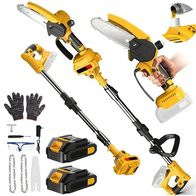 Produktbild von Akku-Hochentaster - 15 cm - Bürstenlos - Teleskopstiel - 21 V - 2 Akkus - Gartenbeschneidung