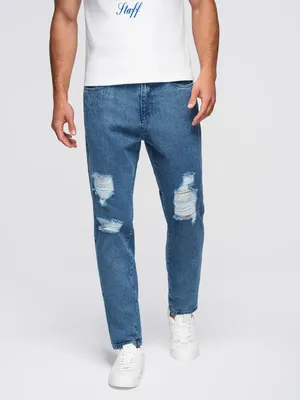 Immagine prodotto di Jeans Ombre da uomo CARROT FIT con lavaggio indaco XXL