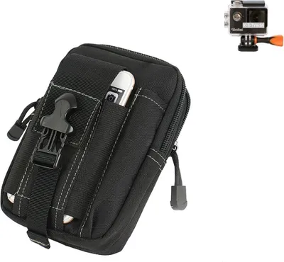 Produktbild von K-S-Trade Holster Kamera-Tasche kompatibel mit Rollei Actioncam 425  Gürtel-Tasche mit Extrafächer schwarz 1x