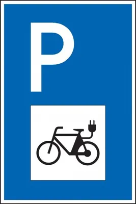 Produktbild von Dreifke® Schild I Parkplatzschild E-Bike, mit Symbol, Aluminium, spitze Ecken...