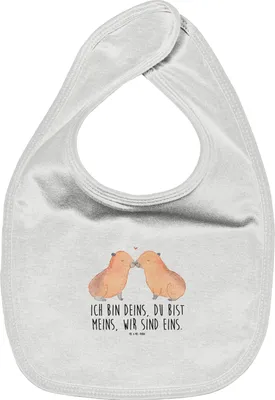 Produktbild von Mr. & Mrs. Panda Sabber Lätzchen Capybara Liebe - Weiß - Geschenk, Spucklätzchen, Herzlich, Für Babys, Schlabberlatz, Baumwoll, Valentinstag, Gute Laune, Sabberlätzchen