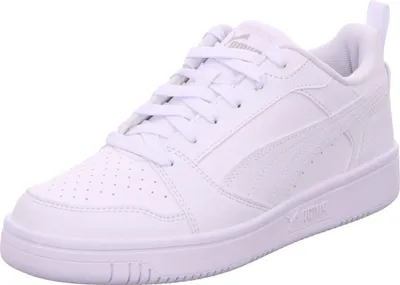 Produktbild von PUMA Jungen Sneaker Rebound V6 Low 23555-4.5, 23555-5, 23555-6, 23555-4, 23555-5.5, 25745-4, 25745-4.5, 25745-5, 25745-5.5, 25745-6 PUM-393833 white/cool lightgray 4.5