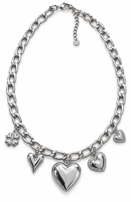 Produktbild von Michelle Bijou Halskette mit Charms Silberfarben Herz Glücksklee