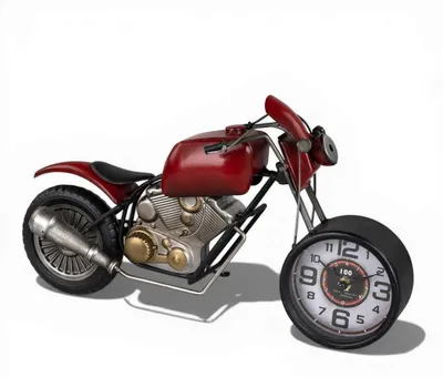 Produktbild von Formano Wanduhr Motorrad 46 cm 3D Metall Uhr rot Vintage Biker Deko Retro