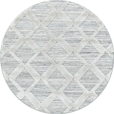 Produktbild von Hochflor Teppich PISA Grau 80 cm Rund