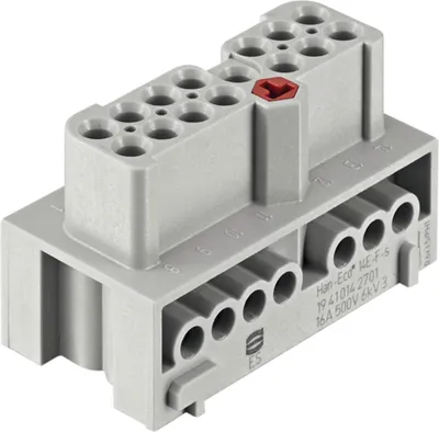 Produktbild von HARTING Han-Eco Mod.14E Buchseneinsatz (F) Schraubanschluss, 14-polig+PE 500V, 16A - 1 Stück
