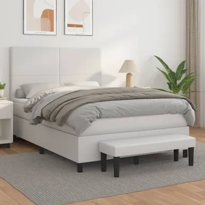 Produktbild von Maison Exclusive - Boxspringbett mit Matratze Weiß 140x200 cm Kunstleder