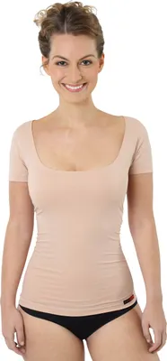 Produktbild von ALBERT KREUZ Damen Unterhemd unsichtbar Hautfarbe nude Kurzarm Baumwolle, 44-46 / XXL