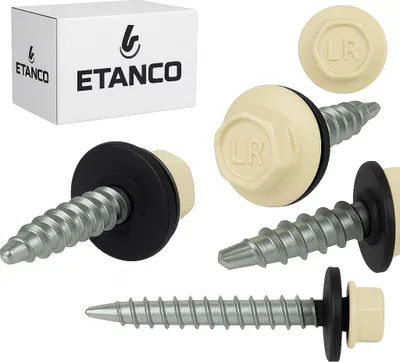 Immagine prodotto di ETANCO GT02 Viti autofilettanti per lamiera trapezoidale RAL 1015 4,8 x 100 mm 100 pz.