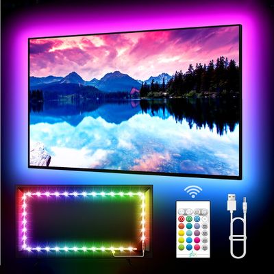 5m LED-Hintergrundbeleuchtung für TV,RGB-LED-Leiste mit Fernbedienung,Musik-Synchronisation,USB-betrieben,für Schlafzimmer Wohnzimmer Deko Beleuchtung