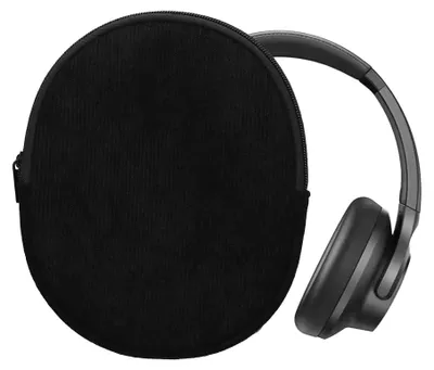 Produktbild von kwmobile Hülle kompatibel mit Soundcore Q20i Tasche - Case für Headset aus robustem Cord und Neopren Stoff - Schwarz