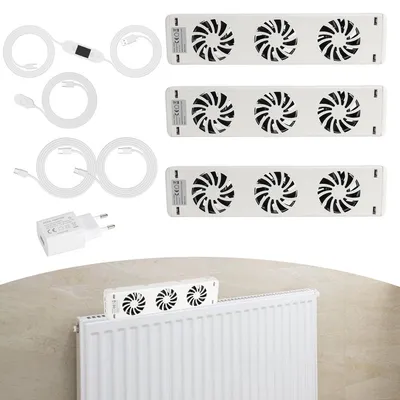 Produktbild von Clanmacy Heizkörperverstärker Erweiterungsset Heizkörper booster lüfter ventilator Heizkörper Trio-Set