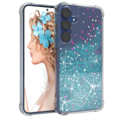 Produktbild von EAZY CASE - Glitzer Hülle kompatibel mit Samsung Galaxy S25 Plus Glitzer Schutzhülle, Soft Case, Backcover Transparent mit Motiv