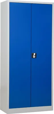 Produktbild von Gürkan Stahlschrank 100050 lichtgrau, enzianblau 80,0 x 38,0 x 180,0 cm