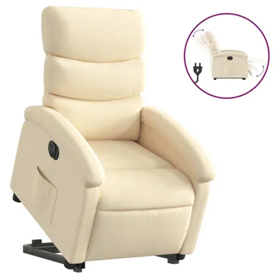 Immagine prodotto di vidaXL Poltrona relax con supporto elettrico in tessuto crema