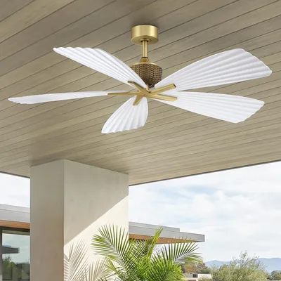 Produktbild von Parrot Uncle 142cm Deckenventilator, Weiß & Gold, mit Fernbedienung