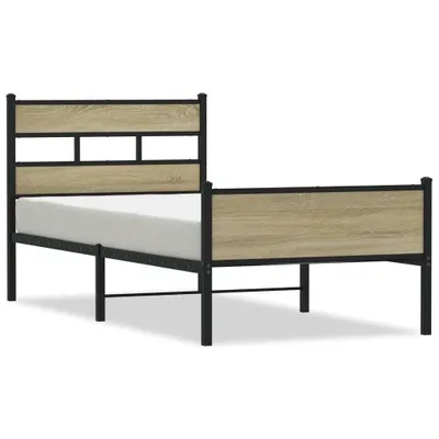Produktbild von vidaXL Bettgestell ohne Matratze Sonoma-Eiche 90x200 cm Holzwerkstoff