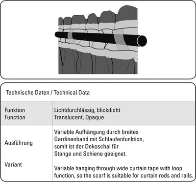 Produktbild von Gardinia Schal mit Gardinenband, Strukturdeko silbergrau 140 x 245