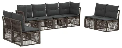 Produktbild von vidaXL Gartensofa-set 8 stk. Grau Poly-Rattan