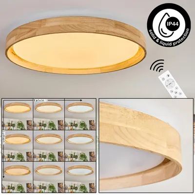 Produktbild von Salerno dimmbare Deckenleuchte aus Holz/Metall/Kunststoff in Natur/Weiß