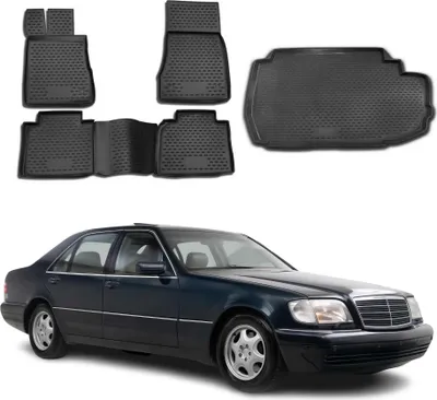 Image de Tapis de sol & bac de coffre Set pour Mercedes Classe S W220 1998-2005 TPE Noir