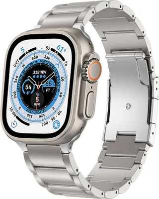 Produktbild von Strap-It Apple Watch Ultra Titanarmband (Silber)