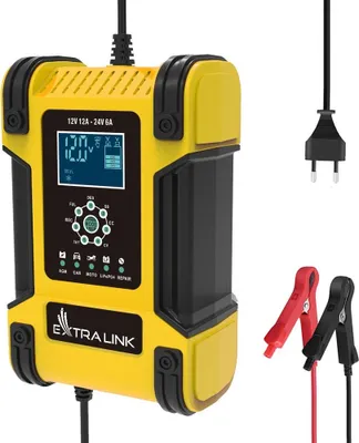 Produktbild von Extralink EX.30813 Fahrzeugbatterieladegerät 12 / 24 V Schwarz, Gelb