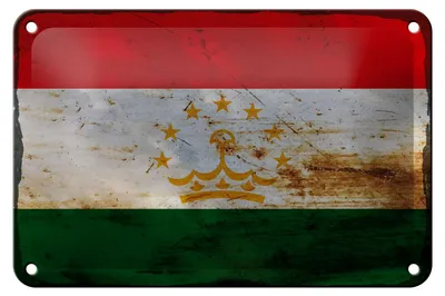 Produktbild von Blechschild Flagge Tadschikistan 18x12cm Tajikistan Rost Dekoration