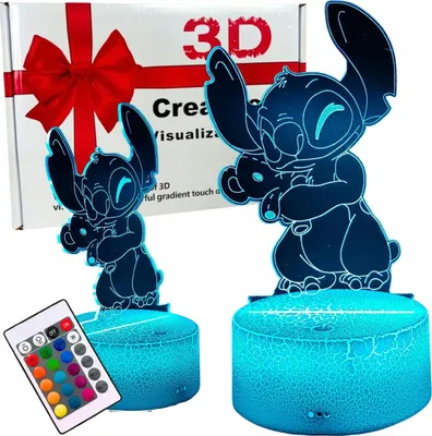 Image de Lilo et Stitch STITCH 16 LED Lumière de nuit 3D pour enfants + télécommande