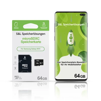 Produktbild von microSD Speicherkarte S&L für Samsung Galaxy S10+ - Speicherkapazität: 64 GB