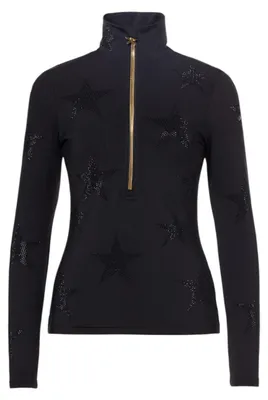 Productafbeelding van GOLDBERGH Yura Damen Skipulli met strass-sterrenprint, zwart, maat M