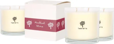 Produktbild von Nicola Spring Duftkerzen aus Sojawachs – 400 g – Glühwein – 3er-Pack
