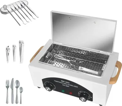 Produktbild von Heißluftsterilisator 2230ML - Trockenwärme Autoklav - 300W - 100 Min Timer - Desinfektion für Nagel-, Tattoo- und Fußpflegewerkzeuge - EU Stecker